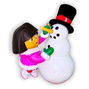 Dora the explorer snowman Christmas ornament
